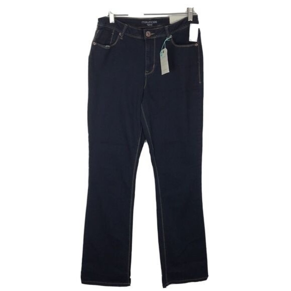 Maurices Jeans Curvy Slim Boot Denim Flex Size 7/8‎ Juniors Dark Wash Mid Rise